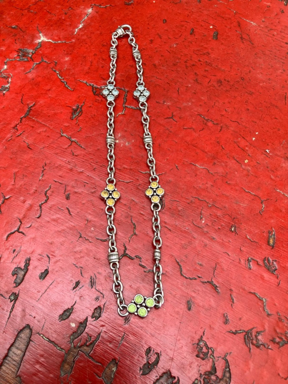 Judith Ripka RARE VINTAGE Sterling Silver Reversable Necklace With Gemstones